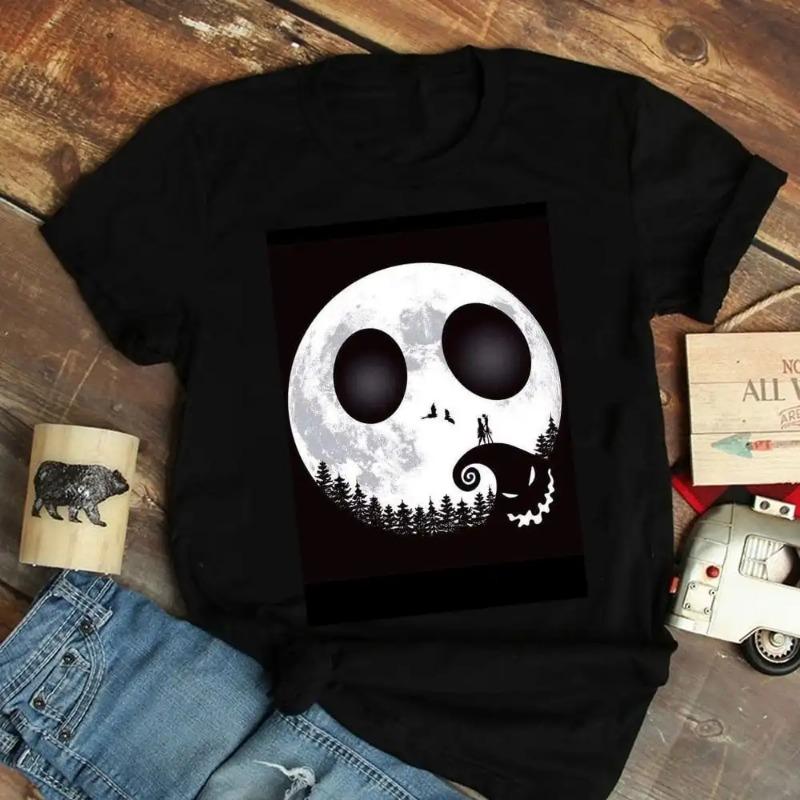 Кошмар перед Рождеством Футболка с коротким рукавом Топы Повседневные топы Крутой дизайн Одежда и аксессуары Футболки с 3D-принтом Для женщин