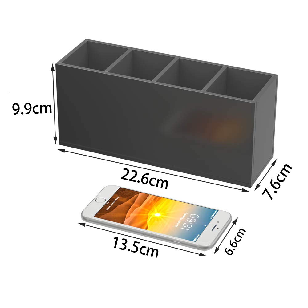 NIUBEE Pen Holder, 4 Compartments, Acrylic Pen Stand, Cosmetic Storage Box, Simple Desktop Storage for Stationery, Makeup Brushes, and Other Small