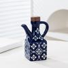 American Style Ceramic Oil Bottle with Floral Design Commercial Kitchen Oil Dispenser for Soy Sauce Vinegar Spices