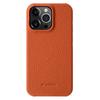 MELKCO For iPhone 14 Pro Max Genuine Cow Leather Coated PC Back Case Soft Microfiber Lining Incomplete Cover Phone Case
