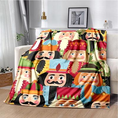 Одеяло Щелкунчик, Рождественская елка, Звезда, ультрамягкое бархатное одеяло, легкое одеяло для кровати, прочное одеяло для домашнего декора