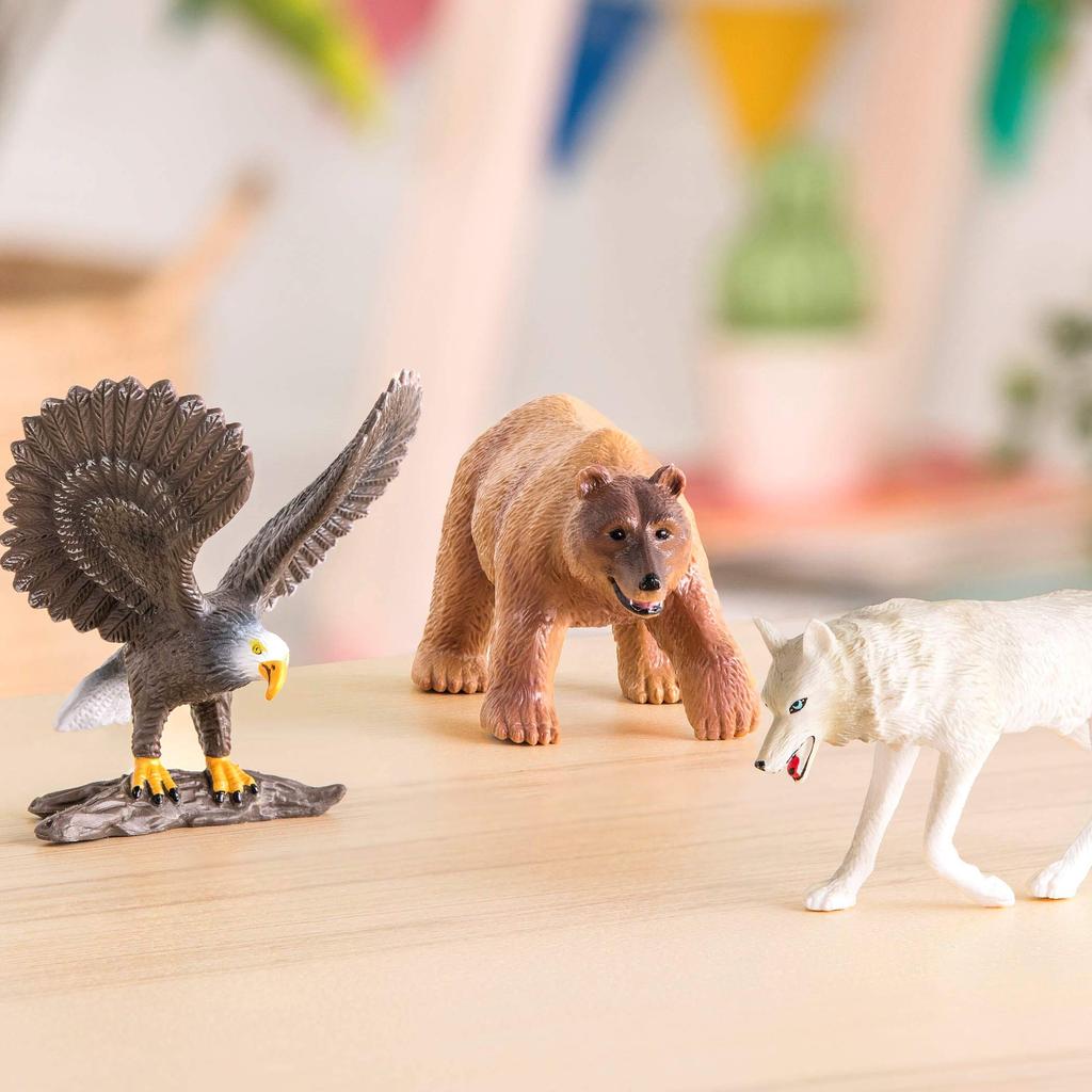 Terra by Battat 6 Woodland Animal Figurines Realistic Miniature Toys Including Raccoon and More Plastic Animal Set for Ages 3 and Up Educational Gift