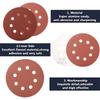 100pcs Sanding Discs 5 Inch Round Alumina Sanding Pad For Metal Wood 8-Hole Paper Quick Change Sanding Sheet Polishing Sandpaper