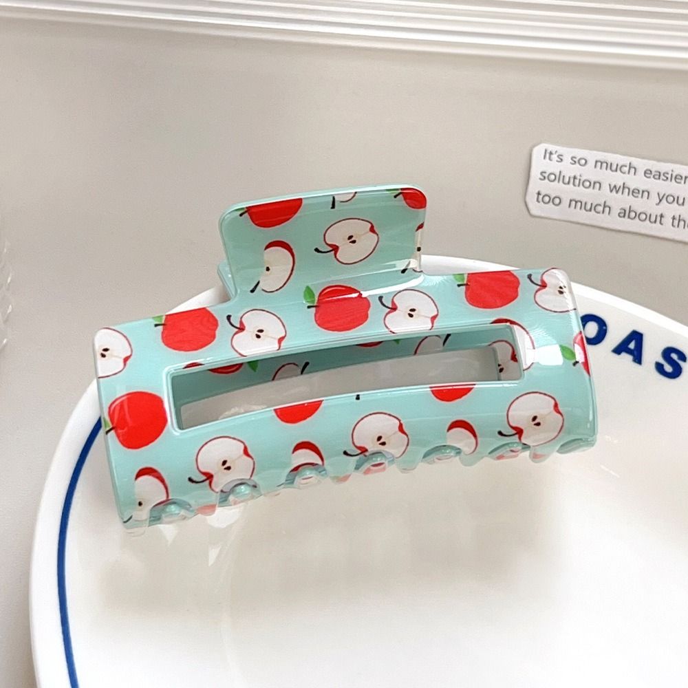 Square Fruit Series Crab Clip Hollow Acetic Acid Shark Clip Sweet Geometry Hair Claw Lady/Girls