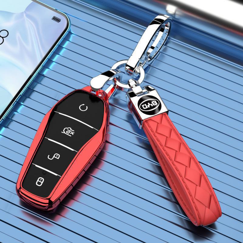 BYD Qin EV Key Cover: Full-Coverage Shell with Buckle Chain for 450 Version, New Energy Vehicles, Unisex.