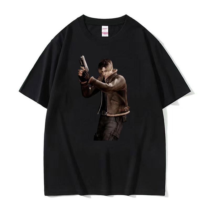 I Heart Leon Kennedy Print TShirts Unisex Womens Clothing Fashion Vintage T Shirt Male Oversized Cotton Short Sleeve Tshirt Tops