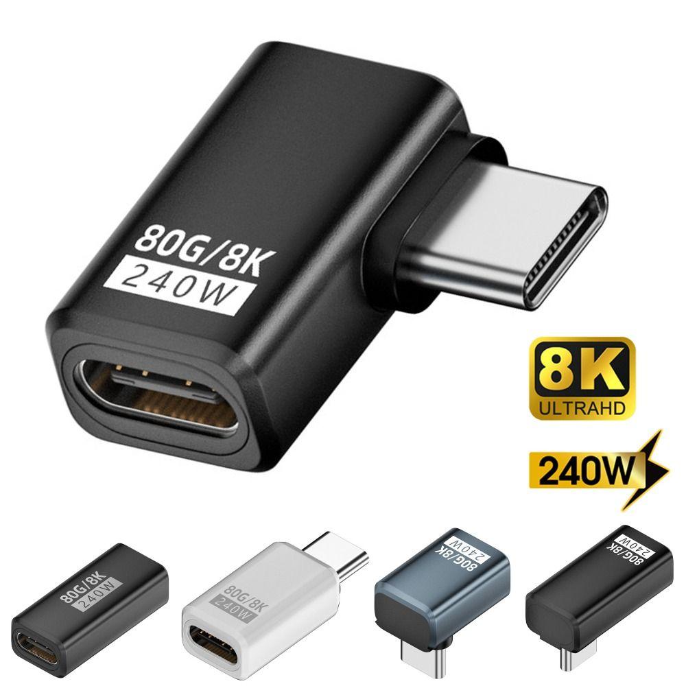 240 Вт Type-C Конвертер 80 Гбит/с 8K 60 Гц USB4 Адаптер Передача Данных Штекер на Розетку USB-C Удлинительный Разъем Мобильный Телефон