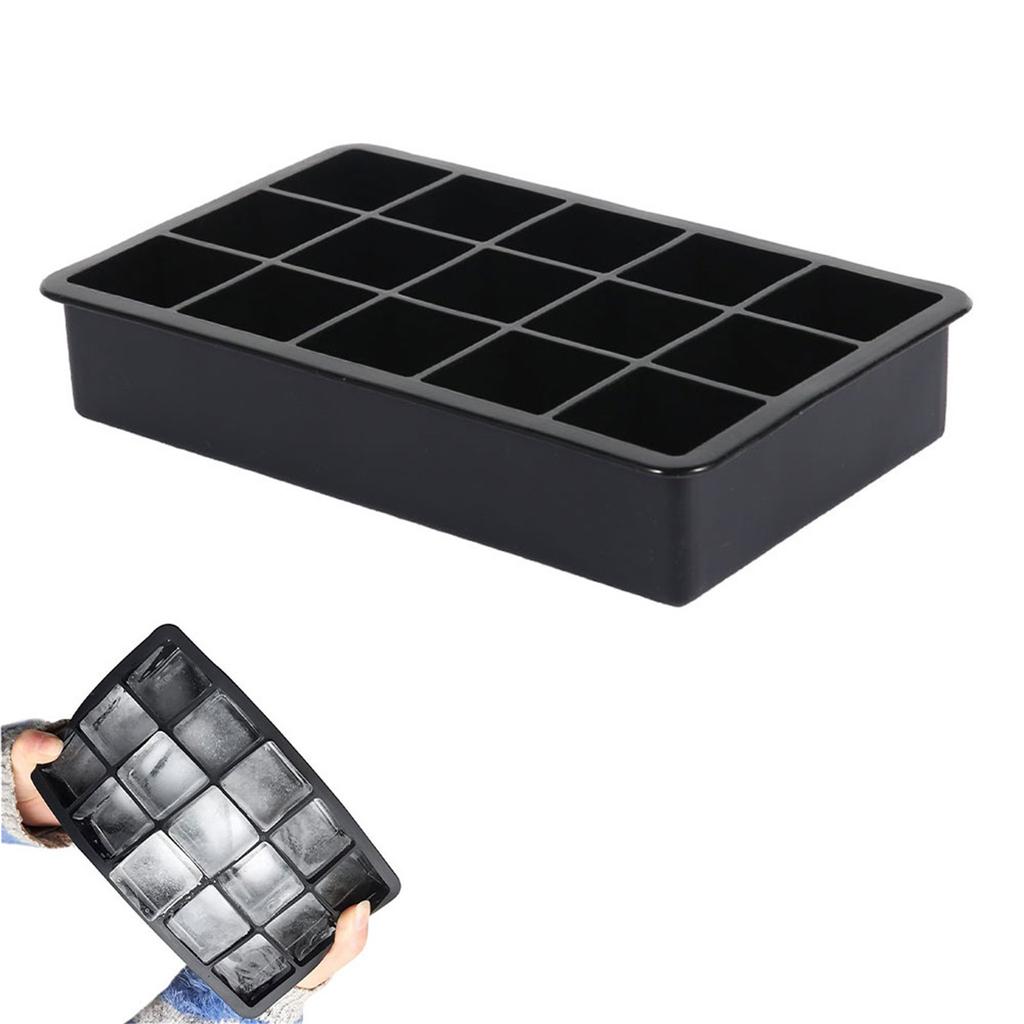Silicone Ice Tray 15 Even Household Square Ice =Mold Easy Release Creative DIY Silicone Ice Box