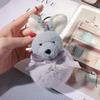 Plush Stuffed Animal Rabbit Fur Keychain Furry Doll Pompom Bunny Stuffed Keyring Bag Charm Kawaii Plush Bunny Pendant Women Girl