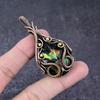 Carved Ammolite Gemstone Handmade Copper Wire Wrap Jewelry Pendant 2.6" Y3h43