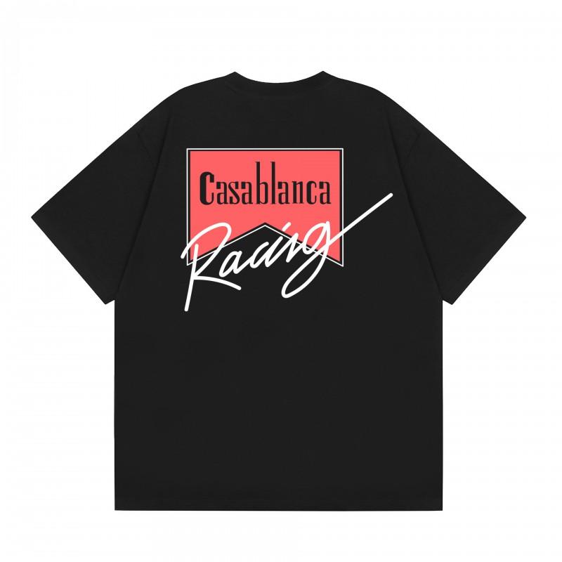24 Casablanca Tennis Club Letter Print Short Sleeve T Shirt Young Couples