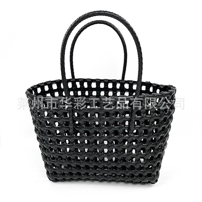 Sales C Woven Bag Hand Carry Vegetable Basket Colorful Waterproof Beach Bag Hand Woven Hollow Women's Handbag