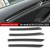 4Pcs Car Center Console Dashboard Trim Door Decoration Cover Stickers Trim Strips Carbon Fiber Style For A3 8V S3 2014-2020