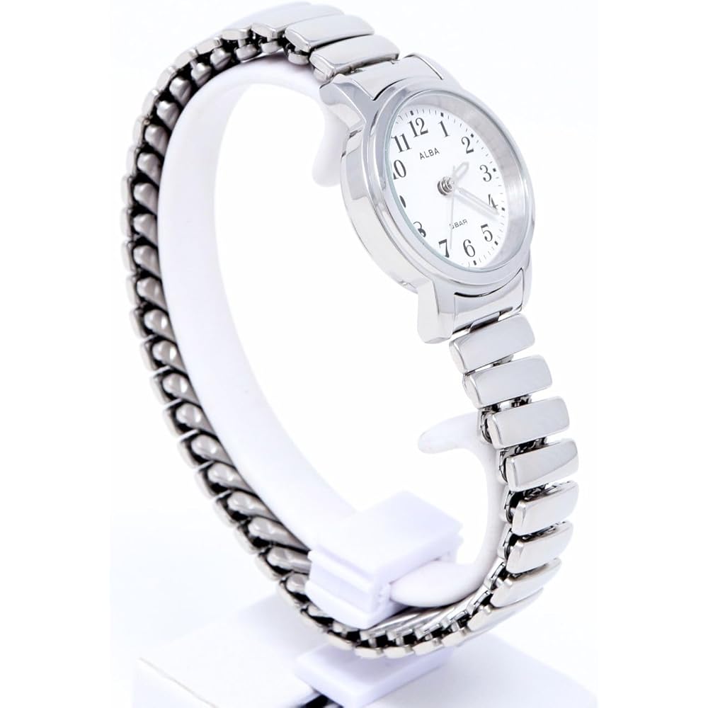 Женские кварцевые часы Seiko Alba из нержавеющей стали, аналоговые, водозащита 5 АТМ, белый циферблат, серебристый корпус