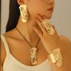 Модный комплект ювелирных изделий ожерелье браслет серьги кольцо для женщин дамы