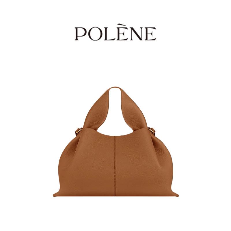 French Luxury Genuine Leather Dumpling Handbag - Retro European & American Design