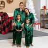 2Pcs/Set Christmas Pajamas Set Family Matching Xmas Pajamas Set Solid Color Smooth Fabric Festive Family Sleepwear
