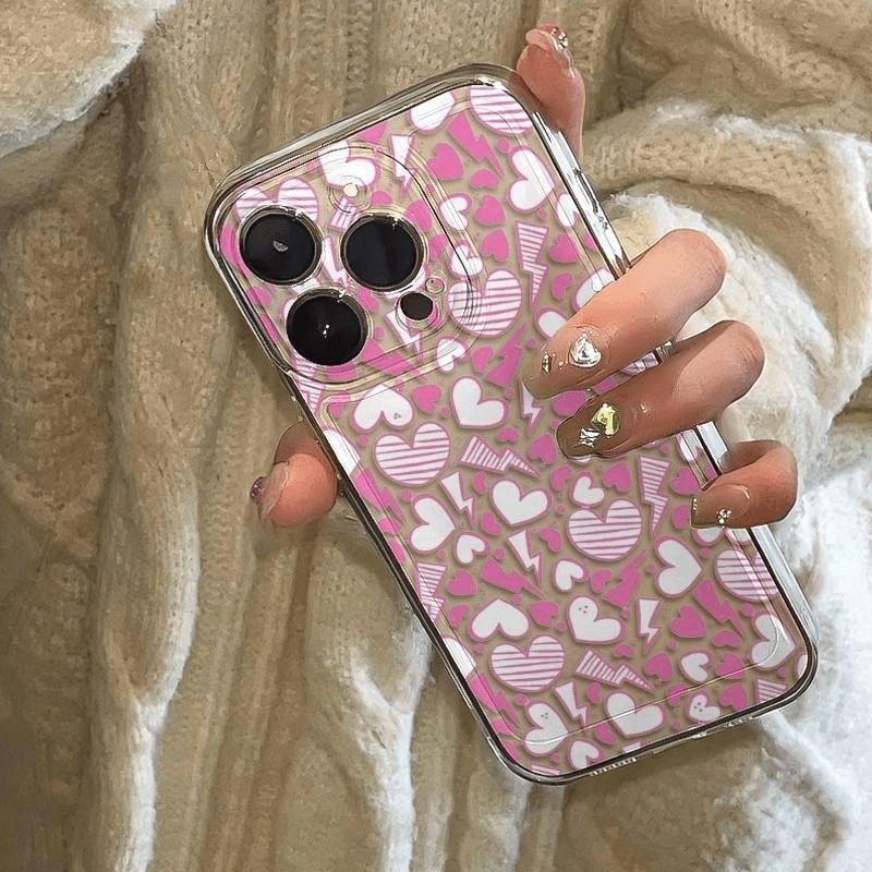 Розовая молния Любовь подходит для iPhone15 Apple 14/13promax простой чехол для мобильного телефона 12/11 космический чехол.