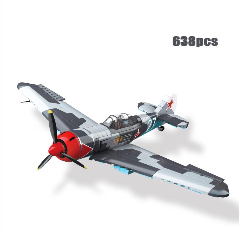 STEM Конструктор Истребитель Самолет La-7 Spitfire Як-1Б Bf-109E Самолет Технические Кирпичики Детская Игрушка подарки на день рождения