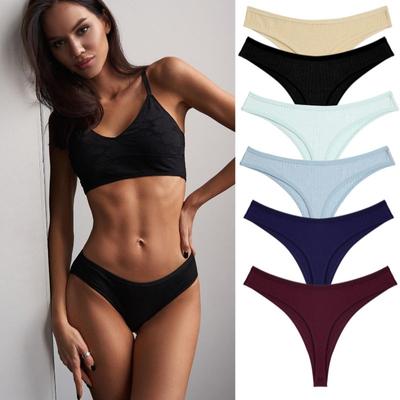 Хлопковые стринги, женское нижнее белье, S-XL, стринги 7, однотонное женское нижнее белье, сексуальные трусики, интимные трусики-стринги для девочек