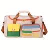 Красочная дорожная сумка в стиле ретро, вместительная спортивная сумка с плечевым ремнем, спортивная ручная кладь для спортзала, повседневный чемодан для выходного дня с множеством карманов для женщин