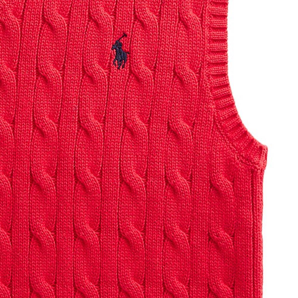 Polo Ralph Lauren FW23 Однотонный жилет крупной вязки с вышивкой логотипа Детские топы CWPOSWEY6820407-600