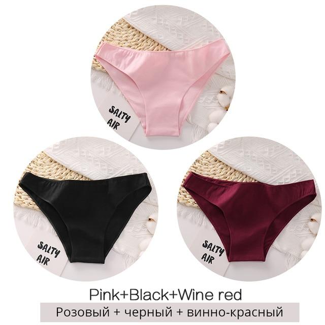 FINETOO 3PCS/Set M-XXL Panties Women Cotton Lingerie Woman Underwear Sexy Femme Underwear Girls Underpant Panty 7 Solid Colors