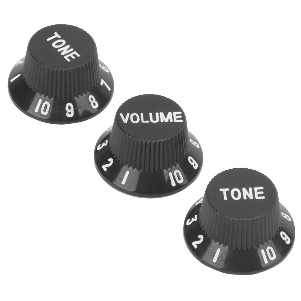 3PCS 2T1V Volume Tone Knobs Plastic Material Speed Control Knobs Electric Guitar