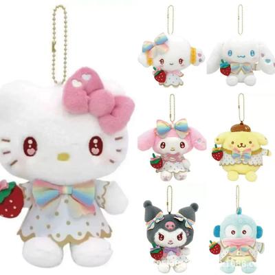 Sanrio 50-летний юбилей Куроми и Моя Мелоди Клубничная Плюшевая Брелок-Подвеска