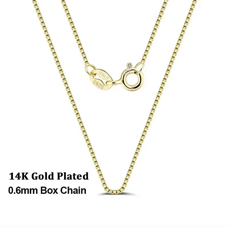 ORSA JEWELS Итальянская серебряная цепочка-коробка 925 пробы с покрытием из розового золота/золота Серебряные ожерелья Цепочки на шею для кулона SC07-G
