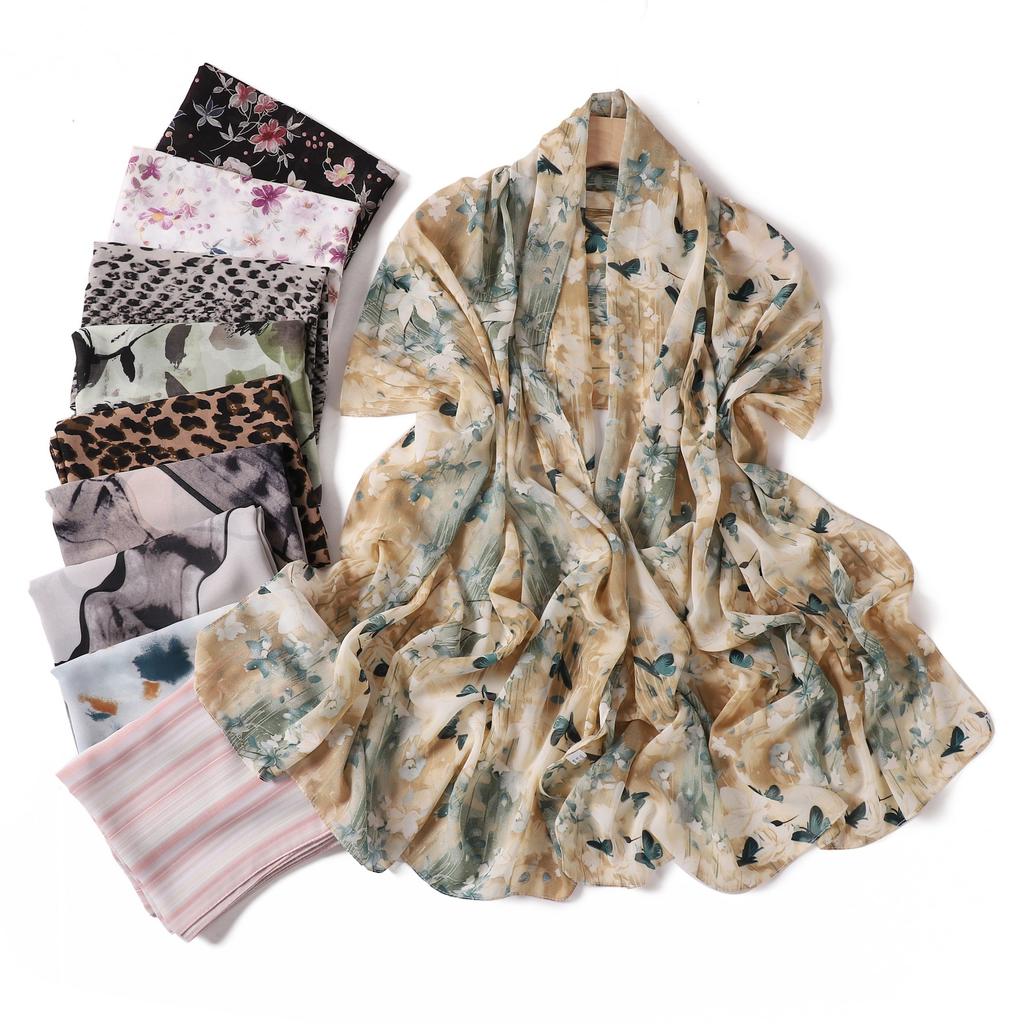 Fashion Scarf Solid Muslim Women's Hijab Scarves Chiffon Hair Ball Turban Ladies Hijabs For Head Female Long Wraps Headscarf