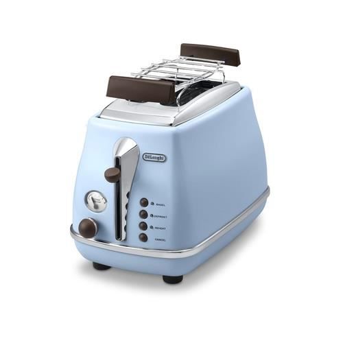 Тостер Icona Vintage - DELONGHI CTOV 2103.AZ - 2 слота - 6 положений - Синий и Коричневый