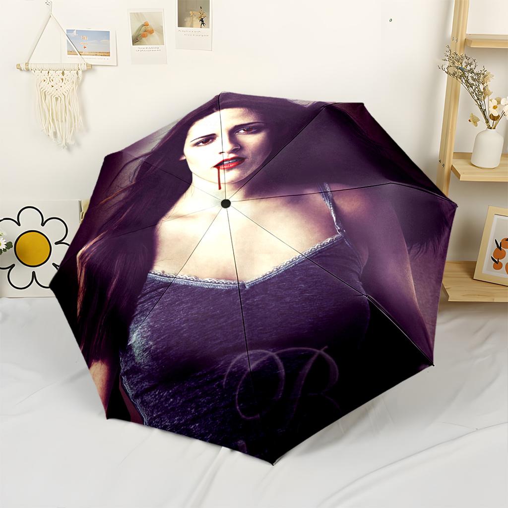 Vampire Diaries Compact Travel Automatic Umbrella Compact 8-Rib Design Foldable Design Travel Essential Fashion Lovers Stylish Gift for Women