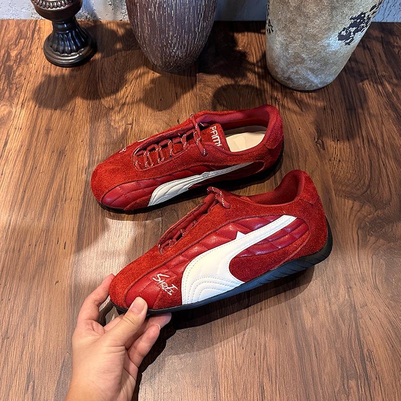 Стельки из ворсовой кожи, натуральная кожа, гоночные туфли, осень, новая спортивная женская обувь, плоская