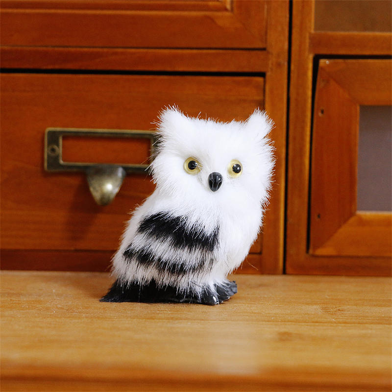 Милая сова белая черная пушистая рождественская птица украшение украшение имитация для домашнего декора подарки
