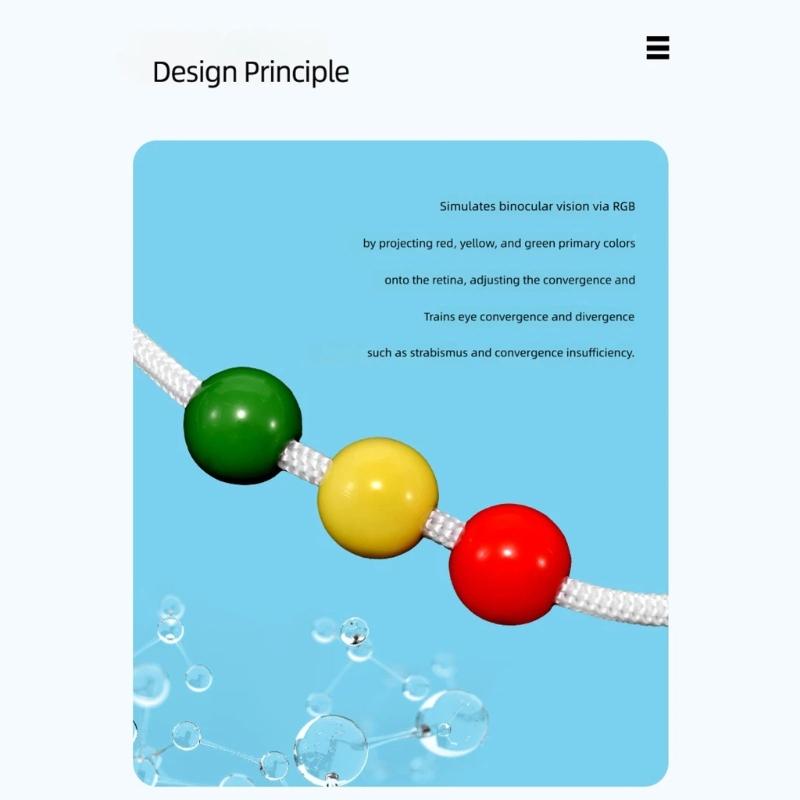 Детский набор с шариком для визуального отслеживания с 3 цветными маркерами, Плетеный шнур, Тренажер для тренировки, для домашнего использования под присмотром, Ручной или подвесной, Готов к использованию