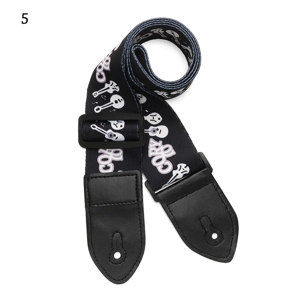 Профессиональный нейлоновый ремень для гитары с концами из ПУ-кожи, гитарные аксессуары, синий дизайн с подсветкой, ремень для гитары, ремень для бас-гитары