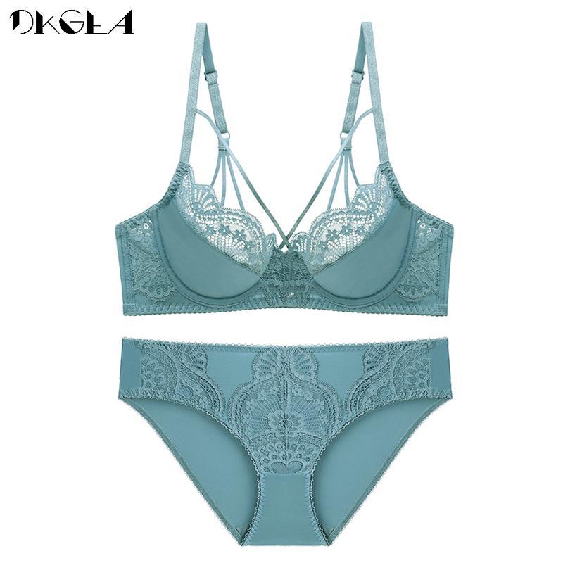 DKGEA Sexy Underwear Set Plus Size Brassiere Ultrathin