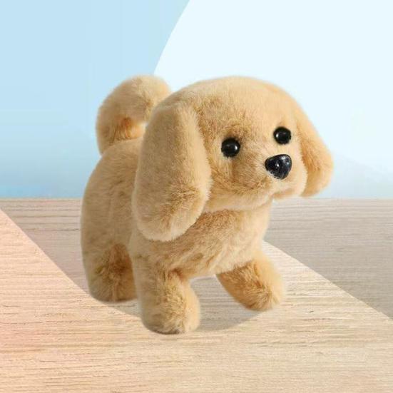Kids Electric Plush Dog Toy Walking Barking Tail Wagging Interactive Puppy Plushie Toy Toddlers Boys Girls Educational Simulation Animal Toy