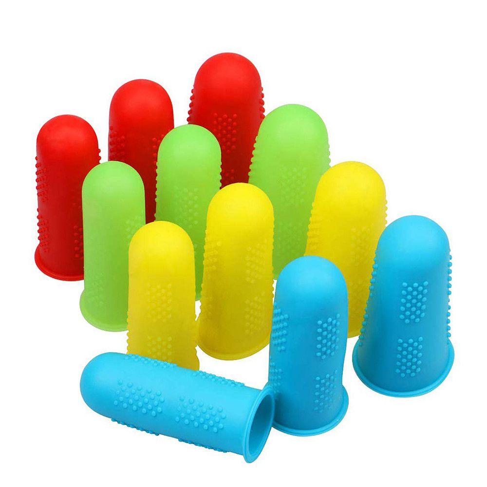 5pcs Needlework Sewing Thimble Silicone Finger Cover Finger protector Non-slip Guard Caps