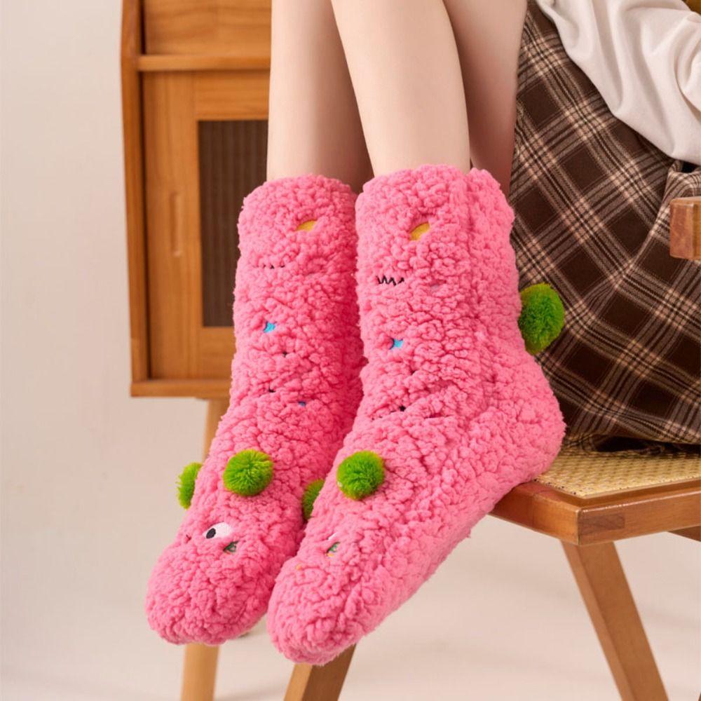 Mid Tube Thickened Floor Socks Plush Fleece Sock Women Soft Sleeping Slipper Socks Men Women