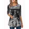 New Autum Winter Women's Tops Fashionable Printed Round Neck T-shirt