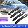 Наружная дверная ручка из углеродного волокна, чехол для Renault Clio 3 III 2005 ~ 2012 Lutecia Euro Clio, автомобильные аксессуары, Стайлинговые наклейки