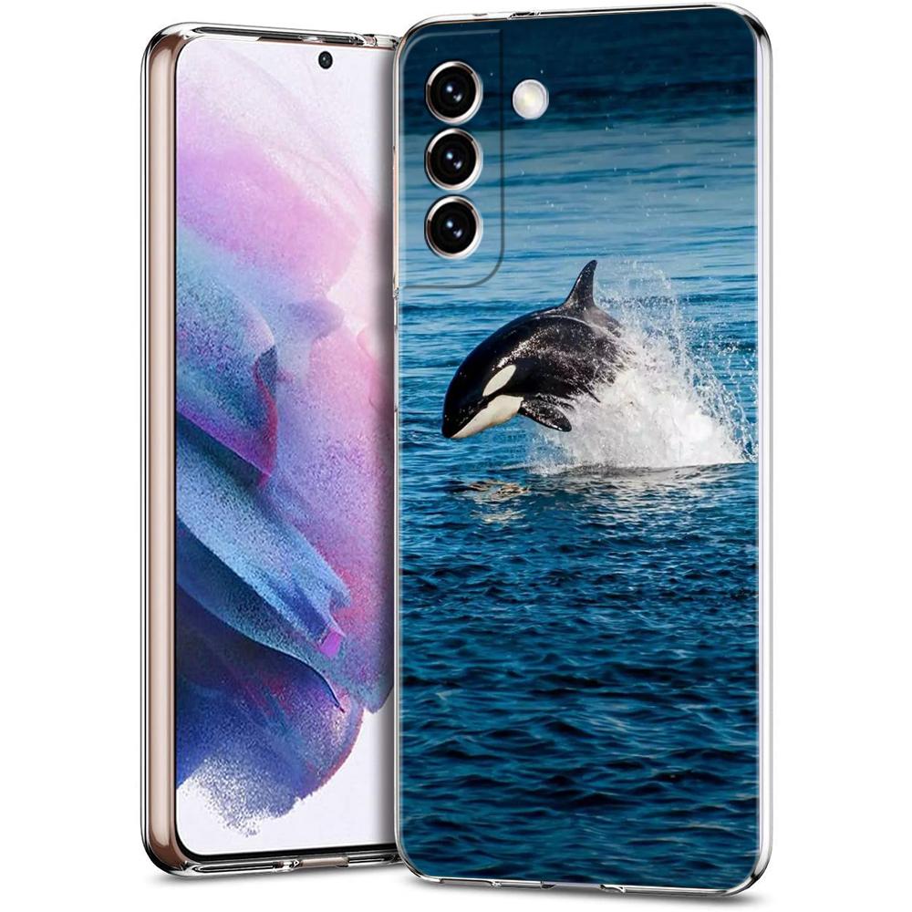 Чехол для телефона Samsung Galaxy S24 Ultra S23 FE S22 S20 S21 5G S10 S9 Plus S10E S8 Прозрачный Косатка океанская милая косатка