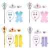Fairytale Frozen Magic Wand & Jewelry Set: Princess Crown, Necklace, Gloves - Perfect Halloween or Birthday Gift for Girls