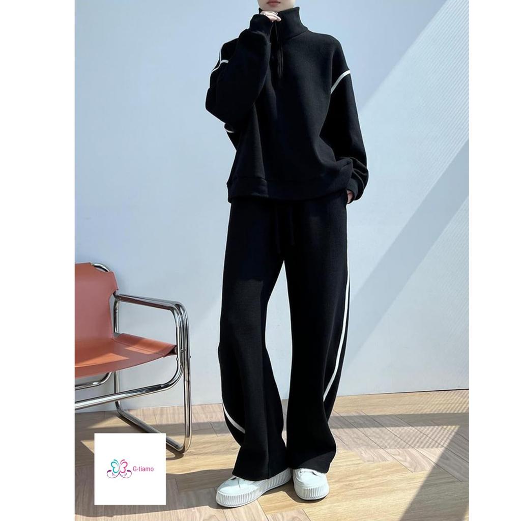 Домашняя одежда Стильная и свободная Идеально для и Стильная и простая толстовка-пуловер Женский комплект G-tiamo, Милый, По фигуре, Домашняя одежда, Спорт, Фитнес. (Дж. П.,