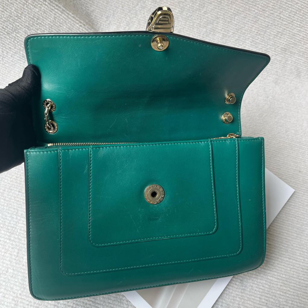 [Pre-Owned] Serpenti Forever Enamel Buckle Leather Snake Head Chain Shoulder Bag - Very Good #1CSJYTX