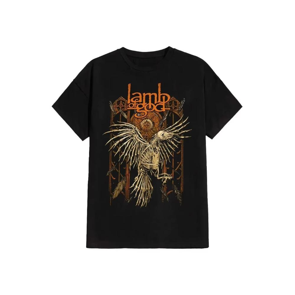 Lamb of God - Ворон Периферийный Принт Летний Роскошный Бренд Хлопковые Мужские и Женские Футболки с Коротким Рукавом