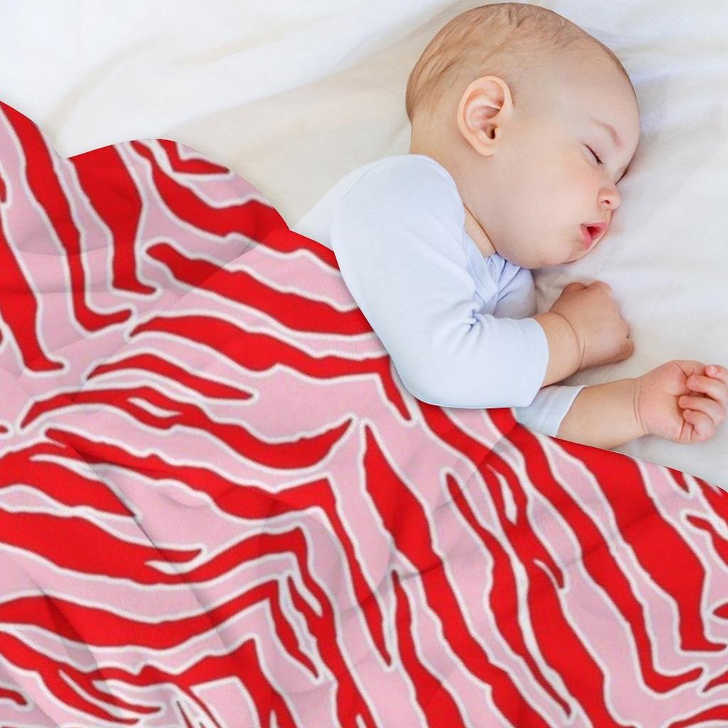 Tiger Print - Red and Pink Throw Blanket Personalized Gift Cute Plaid on the sofa Decoratives Blankets