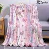 Pastel Stripe Butterfly Floral Lightweight Microfiber Soft Christmas Fleece Blanket Warm Cozy Throw for Sofa Travel All Season
